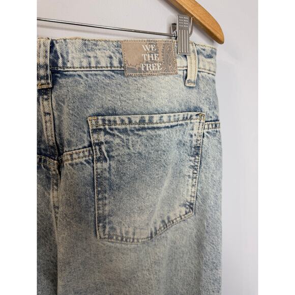 Free People We The Free Tinsley Baggy High-Rise Wide Leg Jeans Bright Eyes Sz 31 - Picture 7 of 16